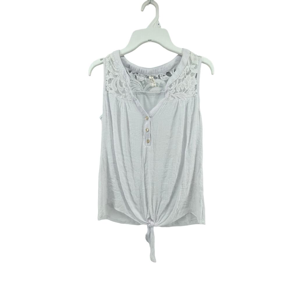 Perseption Concept White Crochet Lace Sleeveless Top Women's Size Small